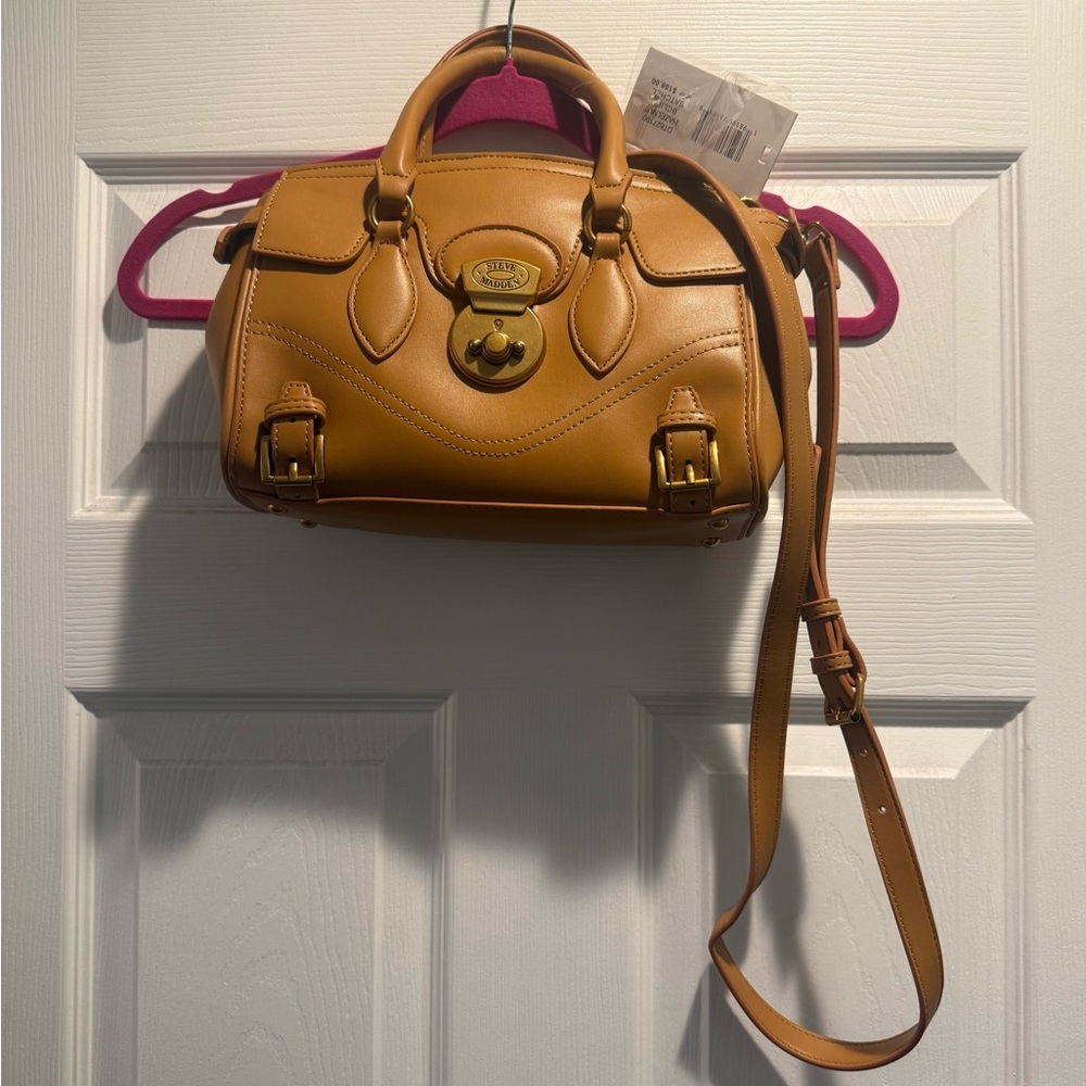 Steve Madden - Brown Leather Wydden Satchel - NWT